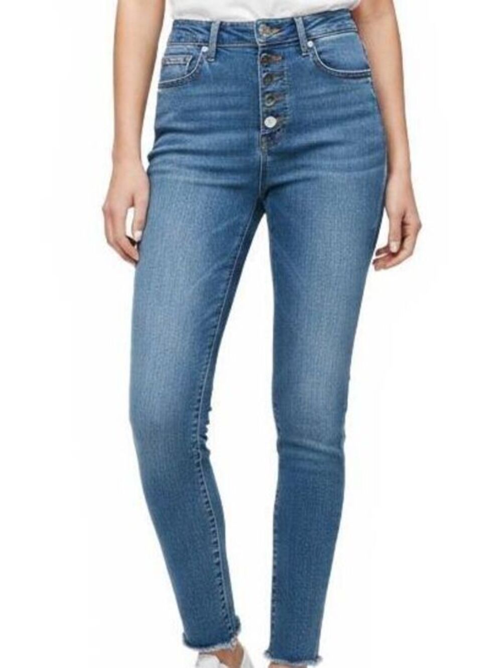 GAP Denim Womens Sz 2 (26) Curvy True Skinny Button Fly Blue Jeans
